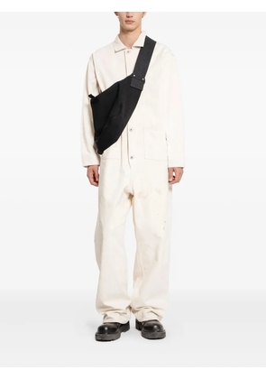 TAIGA TAKAHASHI paint-splatter cotton jumpsuit - Neutrals