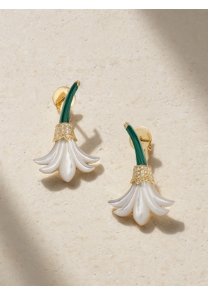 L’Atelier Nawbar - Small Flower 18-karat Gold Multi-stone Earrngs - One size