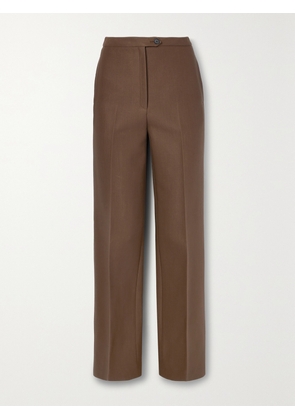 The Row - Elia Wool And Silk-blend Twill Straight-leg Pants - Brown - US0,US2,US4,US6,US8,US10,US12,US14