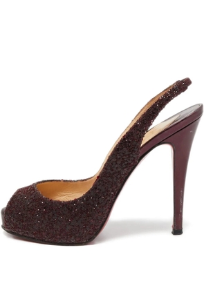 Christian Louboutin Pre-Owned 115mm glitter-detail slingback pumps - Purple