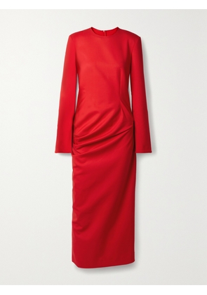 The Row - Lucienne Ruched Wool-blend Midi Dress - Red - US2,US4,US6,US8,US10,US12,US14