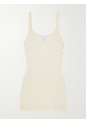 Bottega Veneta - Ribbed Cotton-blend Tank - Cream - XXS,XS,S,M,L,XL