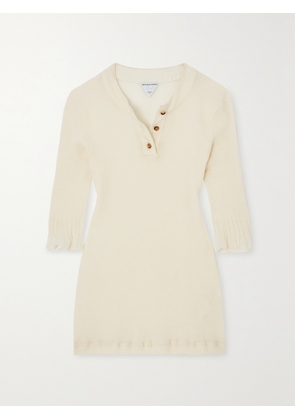 Bottega Veneta - Ribbed Cotton-blend Top - Cream - XS,S,M,L,XL
