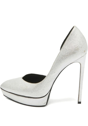 Saint Laurent Pre-Owned 140mm platform heeled pumps - Grey