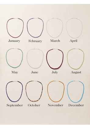 JIA JIA - + Net Sustain Birthstone 14-karat Gold Beaded Necklace - Blue - March,September,April,October,May,November,June,December,January,July,February,August