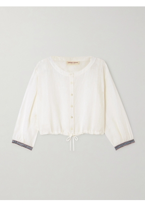 Emporio Sirenuse - + Net Sustain New Jinny Cropped Linen Blouse - Off-white - IT38,IT40,IT42,IT44,IT46,IT48,IT50