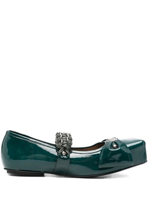 Toga Pulla bow-embellished ballet flats - Green