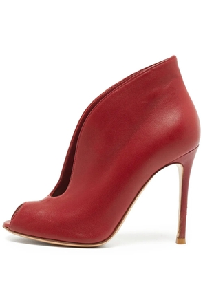 Gianvito Rossi 100mm peep-toe ankle boots - Red
