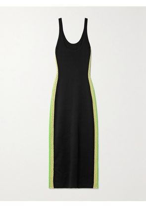 Gabriela Hearst - Ives Crochet-trimmed Wool Midi Dress - Black - x small,small,medium,large,x large