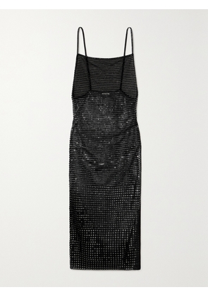 BODE - Crescendo Open-back Sequined Mesh Midi Dress - Black - US0,US2,US4