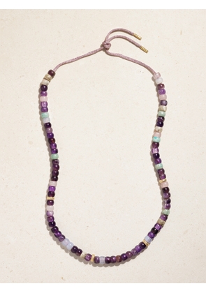 Carolina Bucci - Forte Beads Big Sur 18-karat Gold And Lurex Multi-stone Necklace - Purple - One size