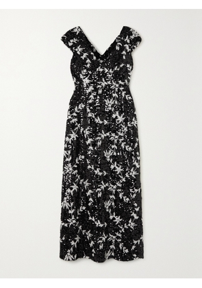 Erdem - Garnet Sequined Embroidered Organza Midi Dress - Black - UK 6,UK 8,UK 10,UK 12,UK 14,UK 16