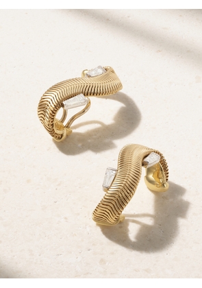 Nikos Koulis - Feelings 18-karat White And Yellow Gold Diamond Clip Earrings - One size