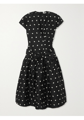 BATSHEVA - Buffy Embroidered Polka-dot Taffeta Midi Dress - Black - US0,US2,US4,US6,US8,US10,US12,US16,US18