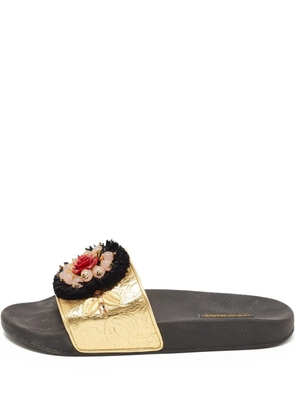 Dolce & Gabbana Pre-Owned appliqué-detail jacquard sandals - Gold