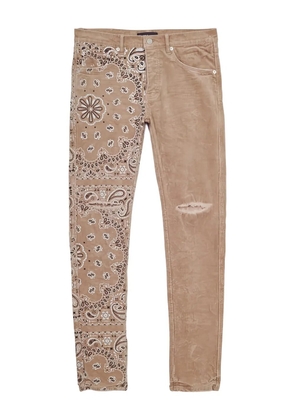 Purple Brand bandana-print corduroy trousers - Neutrals