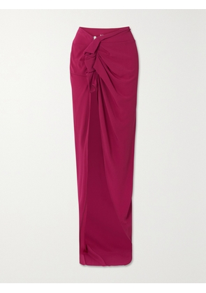 Rick Owens - Gathered Asymmetric Crepe Maxi Skirt - Pink - IT38,IT40,IT42,IT44,IT46