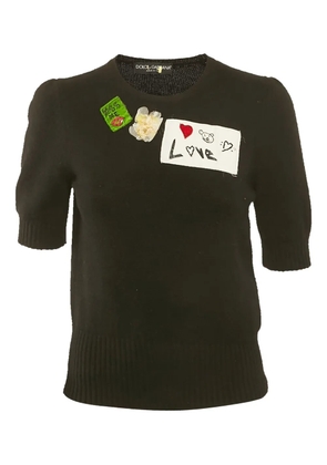 Dolce & Gabbana Pre-Owned appliqué short-sleeve sweater - Black