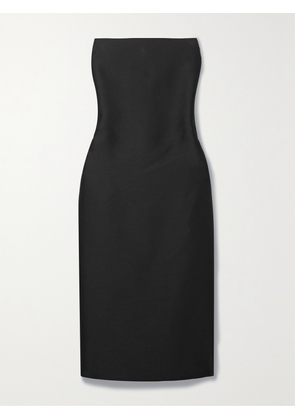 The Row - Nita Strapless Wool And Silk-blend Cady Midi Dress - Black - US0,US2,US4,US6,US8,US10,US12