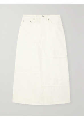 RE/DONE - Paneled Denim Midi Skirt - White - 24,25,26,27,28,29,30