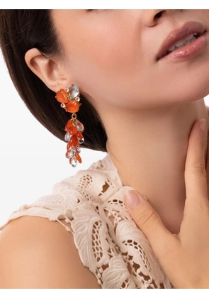 Bounkit Jewelry carnelian aquamarine cluster earrings - Gold
