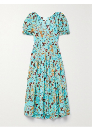 A.L.C. - Carmela Tiered Printed Cotton-voile Midi Dress - Blue - US00,US0,US2,US4,US6,US8,US10,US12,US14