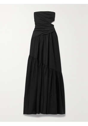 A.L.C. - Lark Strapless Gathered Cotton-poplin Maxi Dress - Black - US00,US0,US2,US4,US6,US8,US10,US12,US14