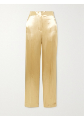 Victoria Beckham - Satin Straight-leg Pants - Cream - UK 4,UK 6,UK 8,UK 10,UK 12,UK 14