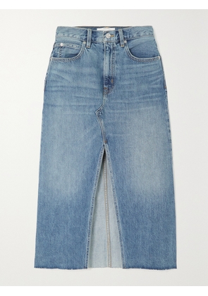 SLVRLAKE - + Net Sustain Organic Denim Midi Skirt - Blue - 23,24,25,26,27,28,29,30,31,32