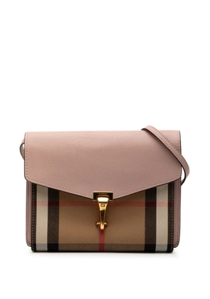 Burberry Pre-Owned 2000-2017 Small Leather and House Check Canvas Derby Macken crossbody bag - Brown