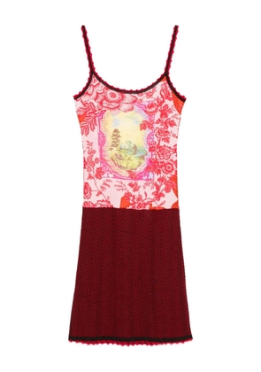 Christian Lacroix Pre-Owned 2000s floral-print chevron-pattern dress - Pink