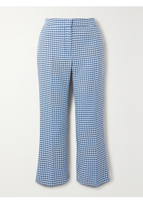 Marni - Cropped Gingham Woven Flared Pants - Blue - IT36,IT38,IT40,IT42,IT44,IT46,IT48