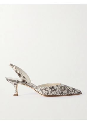 Manolo Blahnik - Carolyn 50 Elaphe Slingback Pumps - Animal print - IT35,IT36,IT36.5,IT37,IT37.5,IT38,IT38.5,IT39,IT39.5,IT40,IT40.5,IT41,IT41.5,IT42,IT43