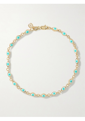 Sydney Evan - Mini Evil Eye 14-karat Gold And Enamel Bracelet - Blue - One size
