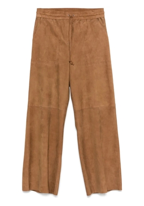 P.A.R.O.S.H. suede trousers - Brown