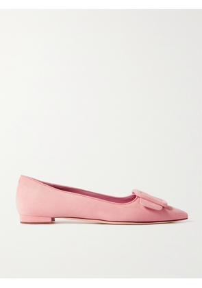 Manolo Blahnik - Maysale Suede Point-toe Flats - Pink - IT35,IT36,IT36.5,IT37,IT37.5,IT38,IT38.5,IT39,IT39.5,IT40,IT40.5,IT41,IT41.5,IT42,IT43