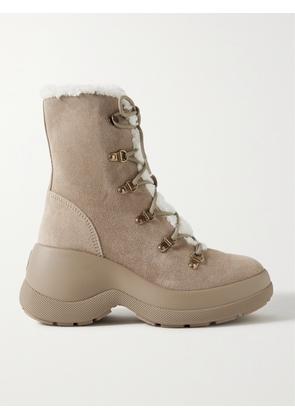 Moncler - Resile Trek Faux Fur-trimmed Suede Ankle Boots - Brown - IT36,IT36.5,IT37,IT37.5,IT38,IT38.5,IT39,IT39.5,IT40,IT40.5,IT41