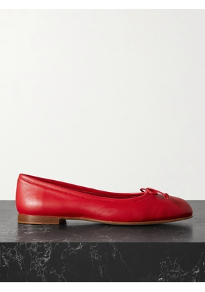 Manolo Blahnik - Veralli Bow-detailed Leather Ballet Flats - Red - IT35,IT35.5,IT36,IT36.5,IT37,IT37.5,IT38,IT38.5,IT39,IT39.5,IT40,IT40.5,IT41,IT41.5,IT42,IT42.5,IT43
