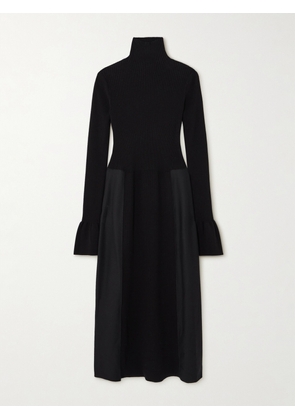 Joseph - Duperre Crepe-trimmed Ribbed Wool-blend Midi Dress - Black - FR 34,FR 36,FR 38,FR 40,FR 42,FR 44