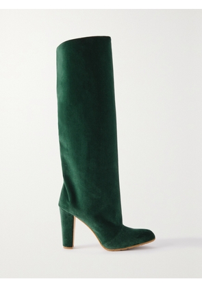 Manolo Blahnik - Garder 45 Velvet Knee Boots - Green - IT35.5,IT36,IT36.5,IT37,IT37.5,IT38,IT38.5,IT39,IT39.5,IT40,IT40.5,IT41,IT41.5,IT42