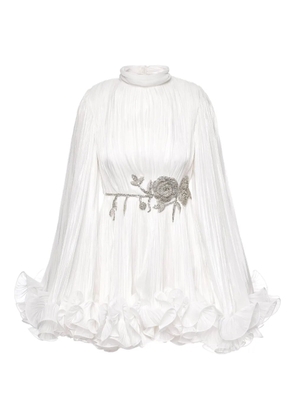 Ana Radu pleated-cape mini dress - White