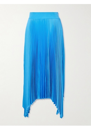Joseph - Ade Asymmetric Pleated Satin Midi Skirt - Blue - FR 34,FR 36,FR 38,FR 40,FR 42,FR 44