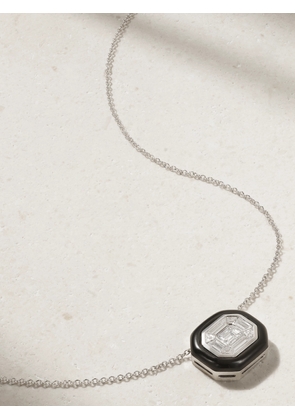 Nikos Koulis - Oui 18-karat White Gold, Diamond And Enamel Necklace - One size