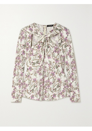 Isabel Marant - Juliana Twist-front Cutout Printed Poplin Blouse - White - FR 34,FR 36,FR 38,FR 40,FR 42,FR 44