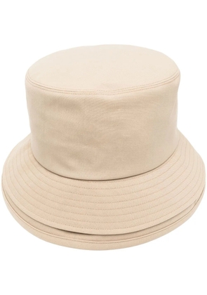 sacai layered-brim wool bucket hat - Neutrals