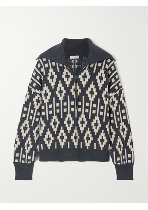 Brunello Cucinelli - Wool, Cashmere And Silk-blend Jacquard Sweater - Black - xx small,x small,small,medium,large,x large