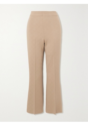HIGH SPORT - Kick Cropped Stretch-cotton Flared Pants - Neutrals - x small,small,medium,large,x large
