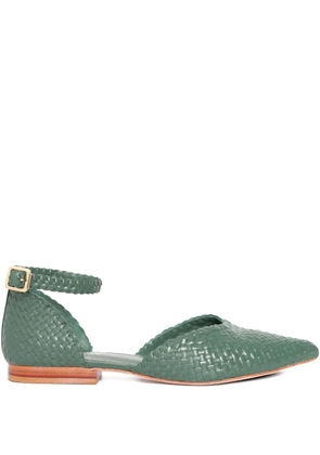 Sarah Chofakian Matcha woven ankle strap pumps - Green