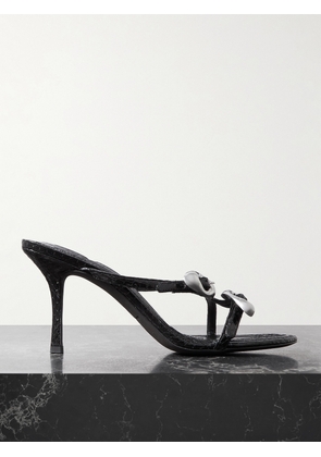 ALEXANDER WANG - Dome Snake-effect Leather Sandals - Black - IT35,IT36,IT36.5,IT37,IT37.5,IT38,IT38.5,IT39,IT39.5,IT40,IT40.5,IT41