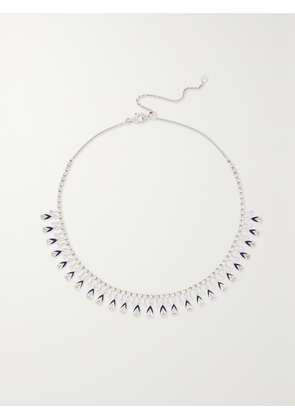 Kamyen - Pear 18-karat White Gold, Diamond And Enamel Choker - One size